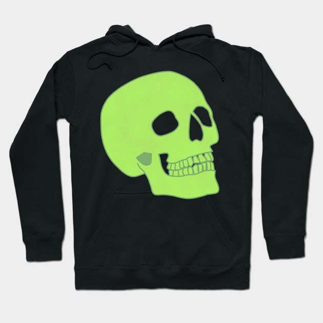 Minimal Neon Skull - green Hoodie by JuneNostalgia